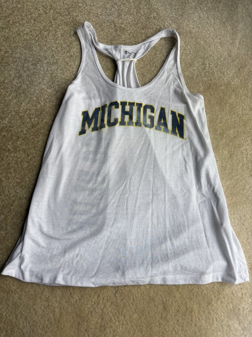Michigan Wolverines Women's Racerback Faded Tank Top Shirt GO BLUE - Small
